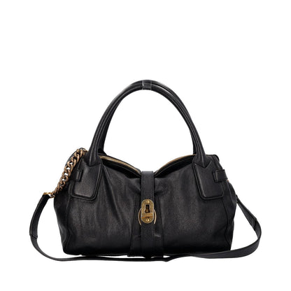 Burberry Turn Lock Leather Black Tote Bag