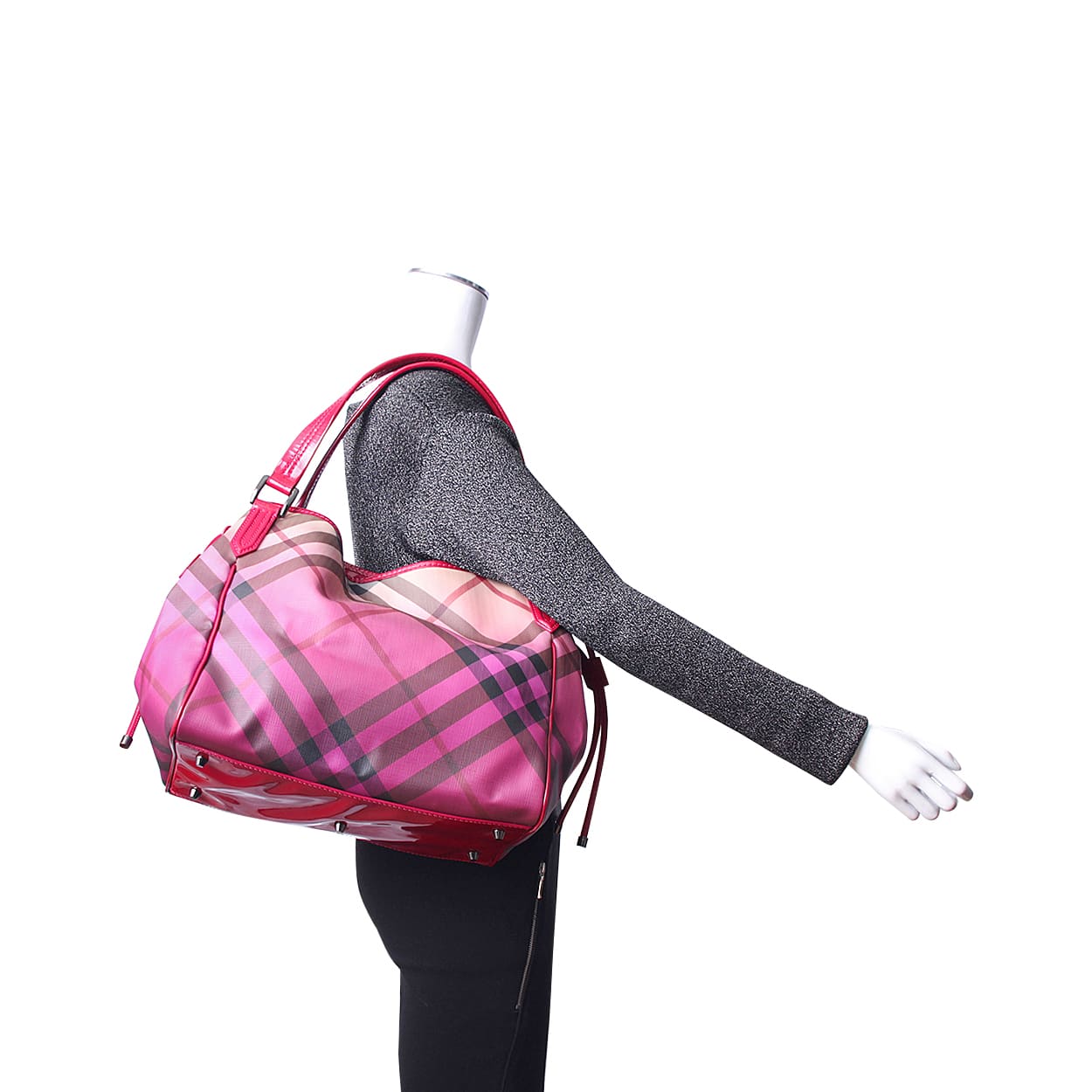 Burberry Nova Raspberry Canvas Shoulder Bag