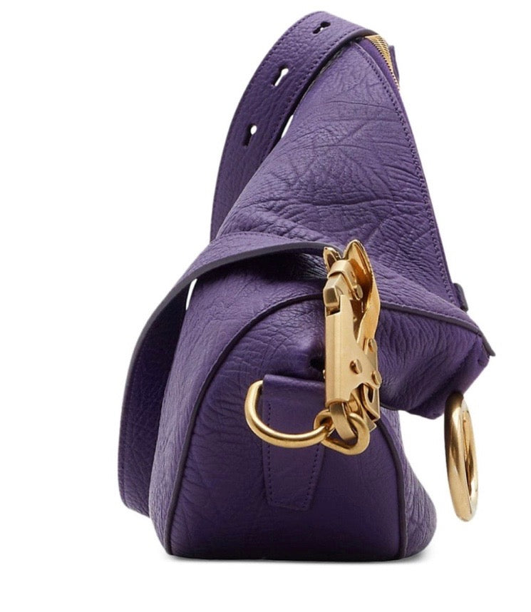Burberry GRAINED KNIGHT Leather Shoulder Bag