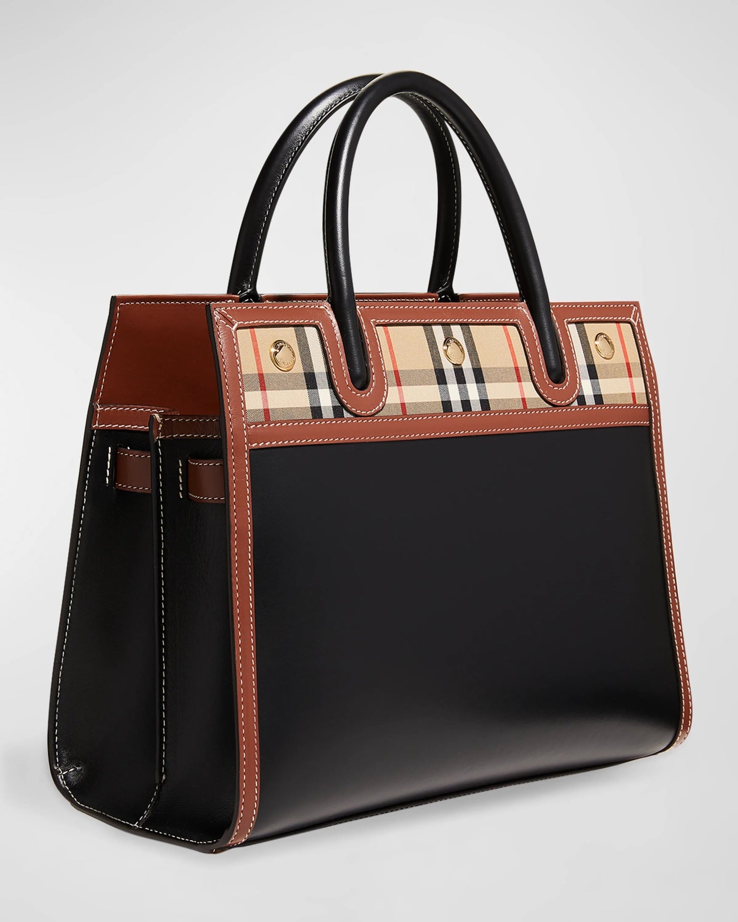 Burberry TITLE TRIM Leather Shoulder Bag