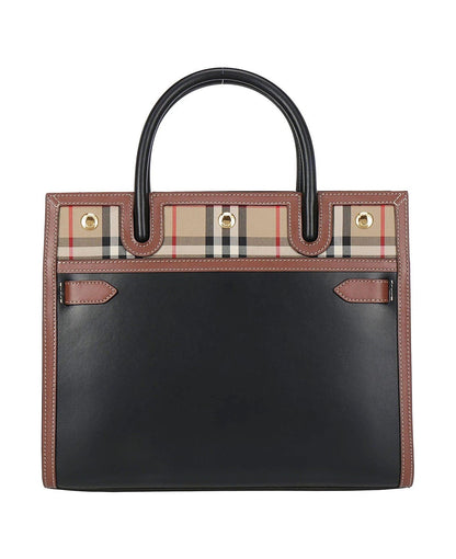 Burberry TITLE TRIM Leather Shoulder Bag