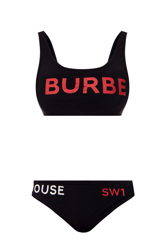 BURBERRY BLACK TWO-PIECE SWIMSUIT