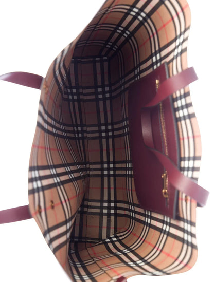 Burberry LARGE EMBOSSED Leather Tote Bag