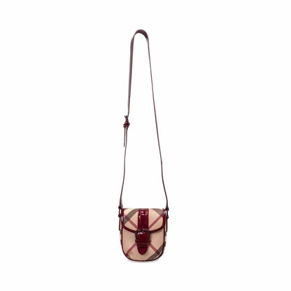 Burberry Novacheck Mini Check Beige Crossbody Bag