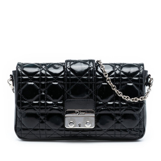 Black Dior Patent Cannage Miss Dior Promenade Crossbody Rovelle Bags