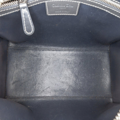 Silver Dior Medium Metallic Patent Microcannage Lady Dior Satchel Rovelle Bags
