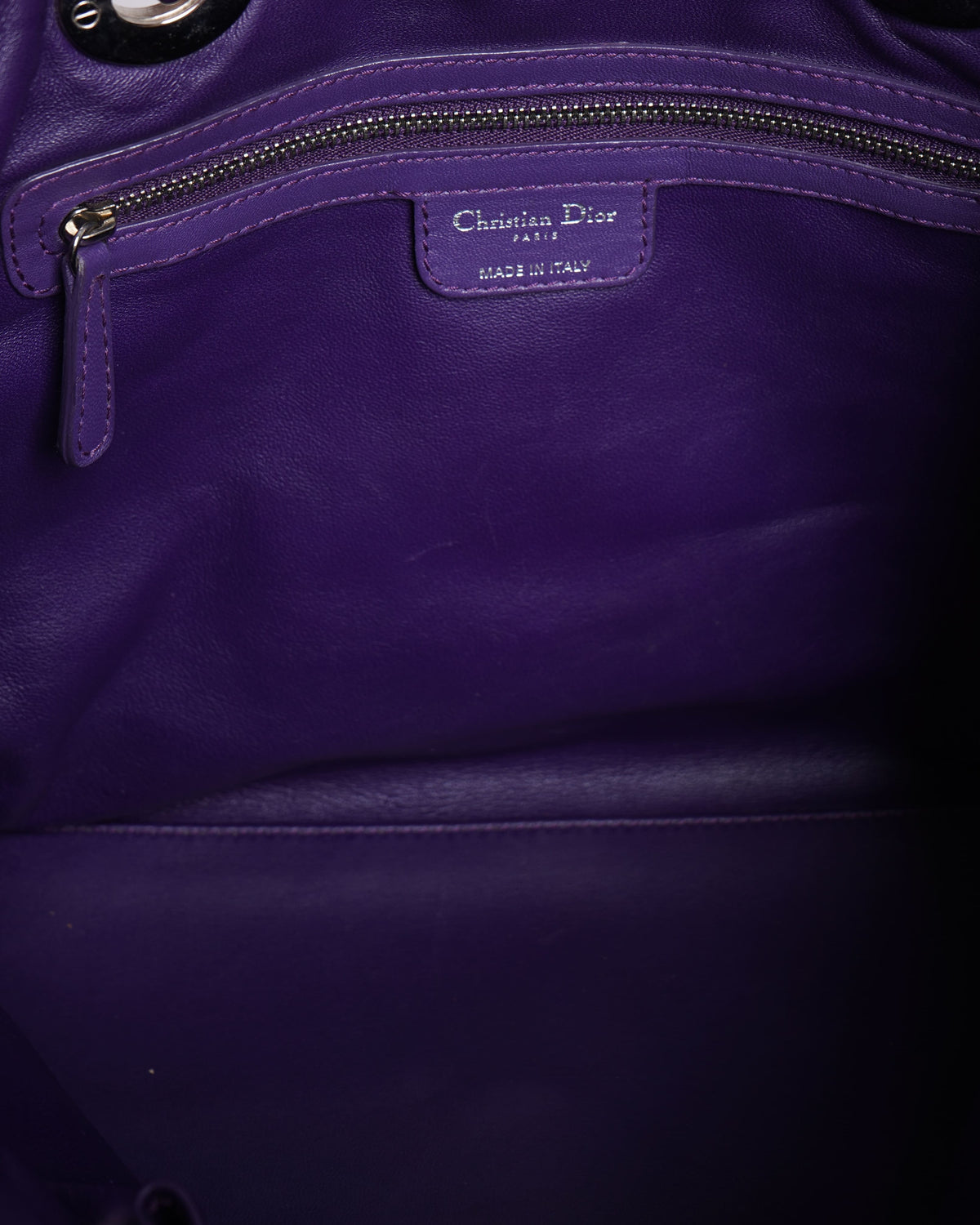 Christian Dior Purple Soft Leather Top Handle Woven Tote Rovelle Bags