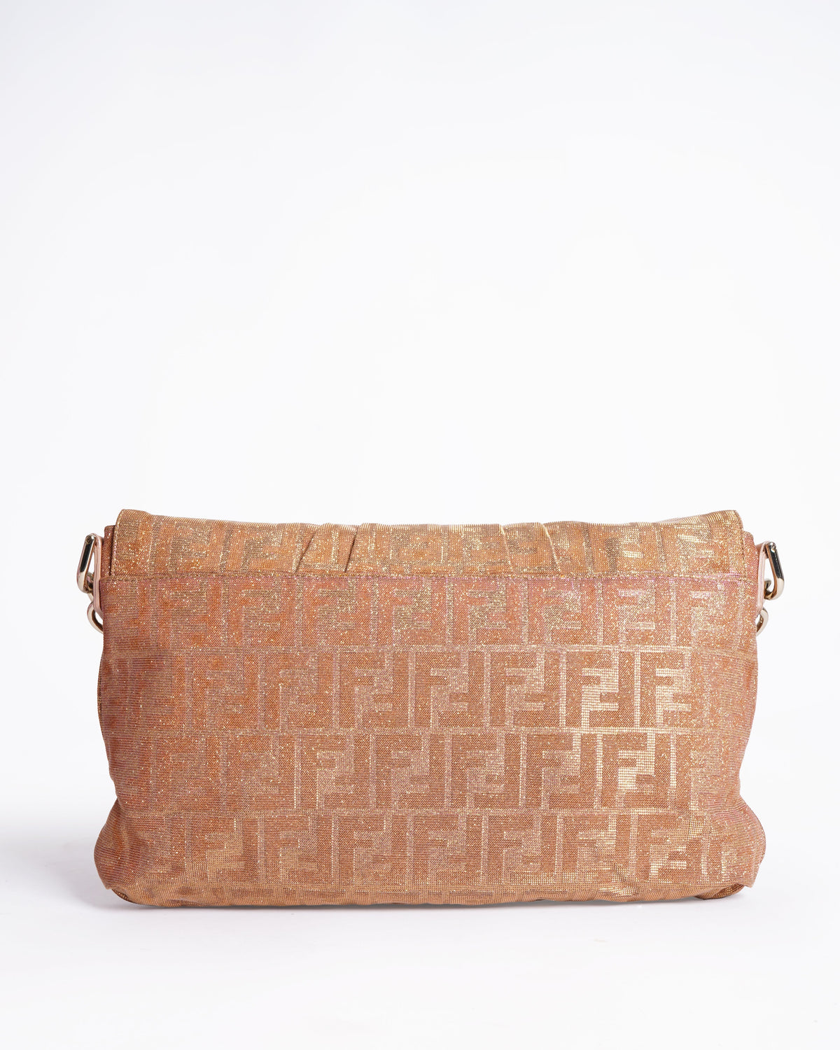 Fendi Pink Large Zucca Metallic Lurex Mia Shoulder Bag Rovelle Bags