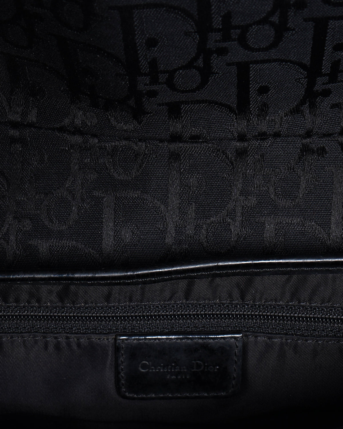 Christian Dior Saddle Bag In Black Signature Canvas Logo Rovelle Bags