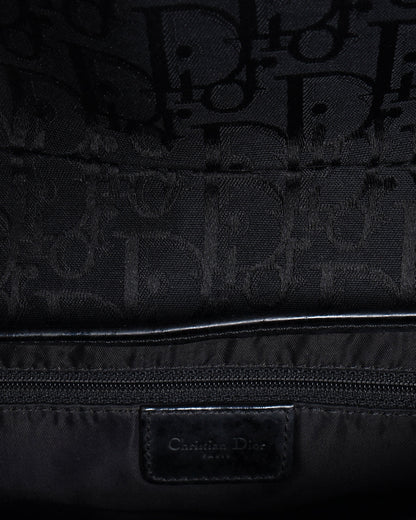 Christian Dior Saddle Bag In Black Signature Canvas Logo Rovelle Bags