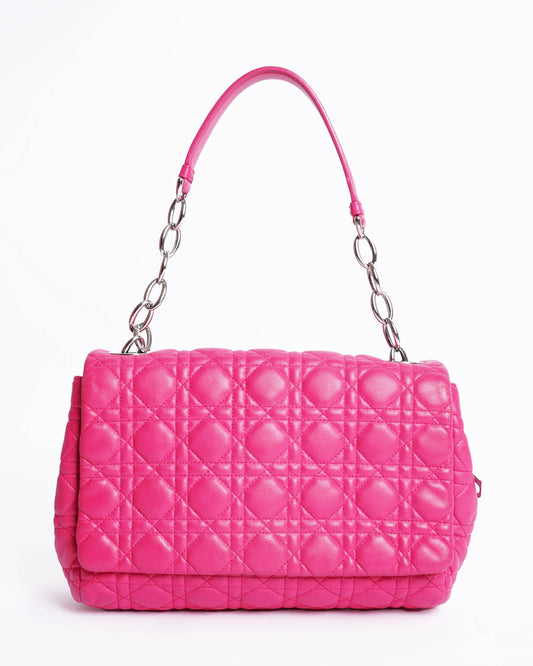 Christian Dior Pink Quilted Cannage Flap Bag Rovelle Bags