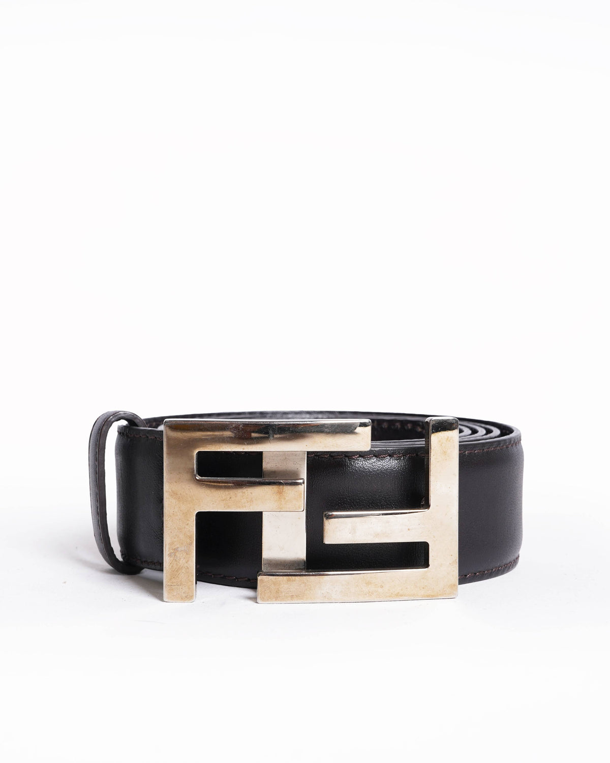 Fendi women's Leather Squared FF Logo Belt Rovelle Bags