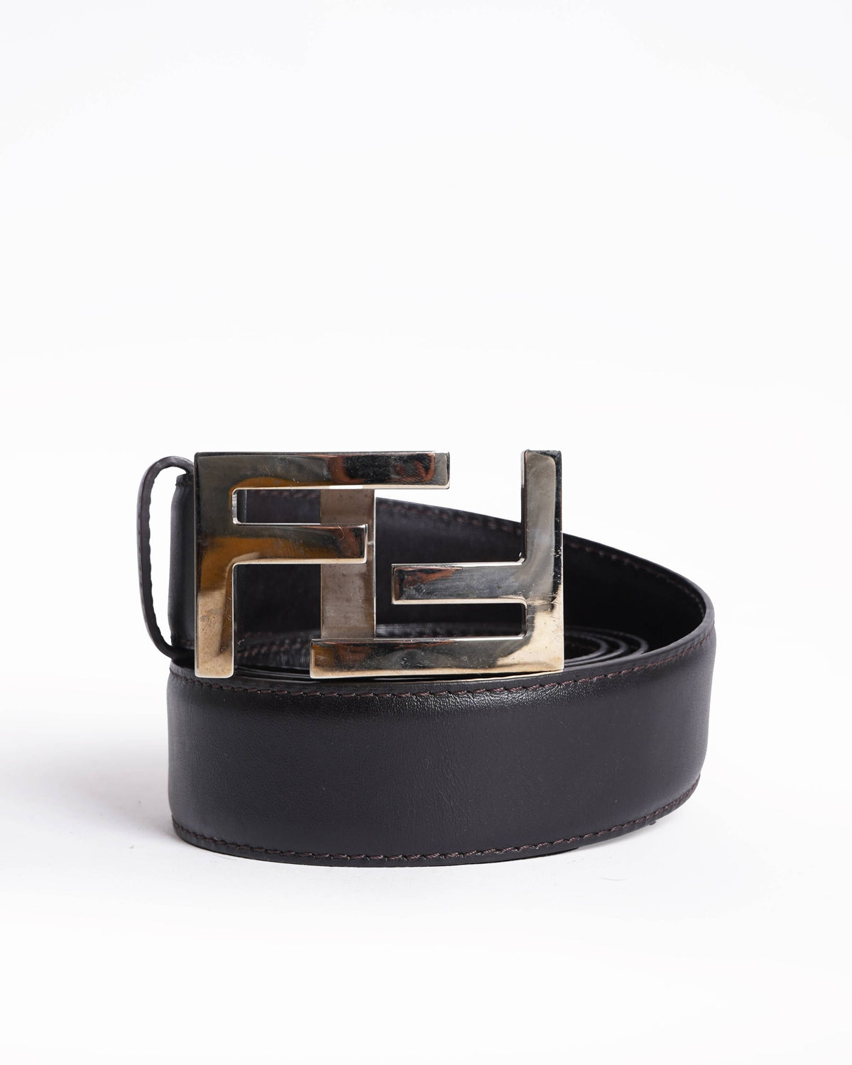 Fendi women's Leather Squared FF Logo Belt Rovelle Bags