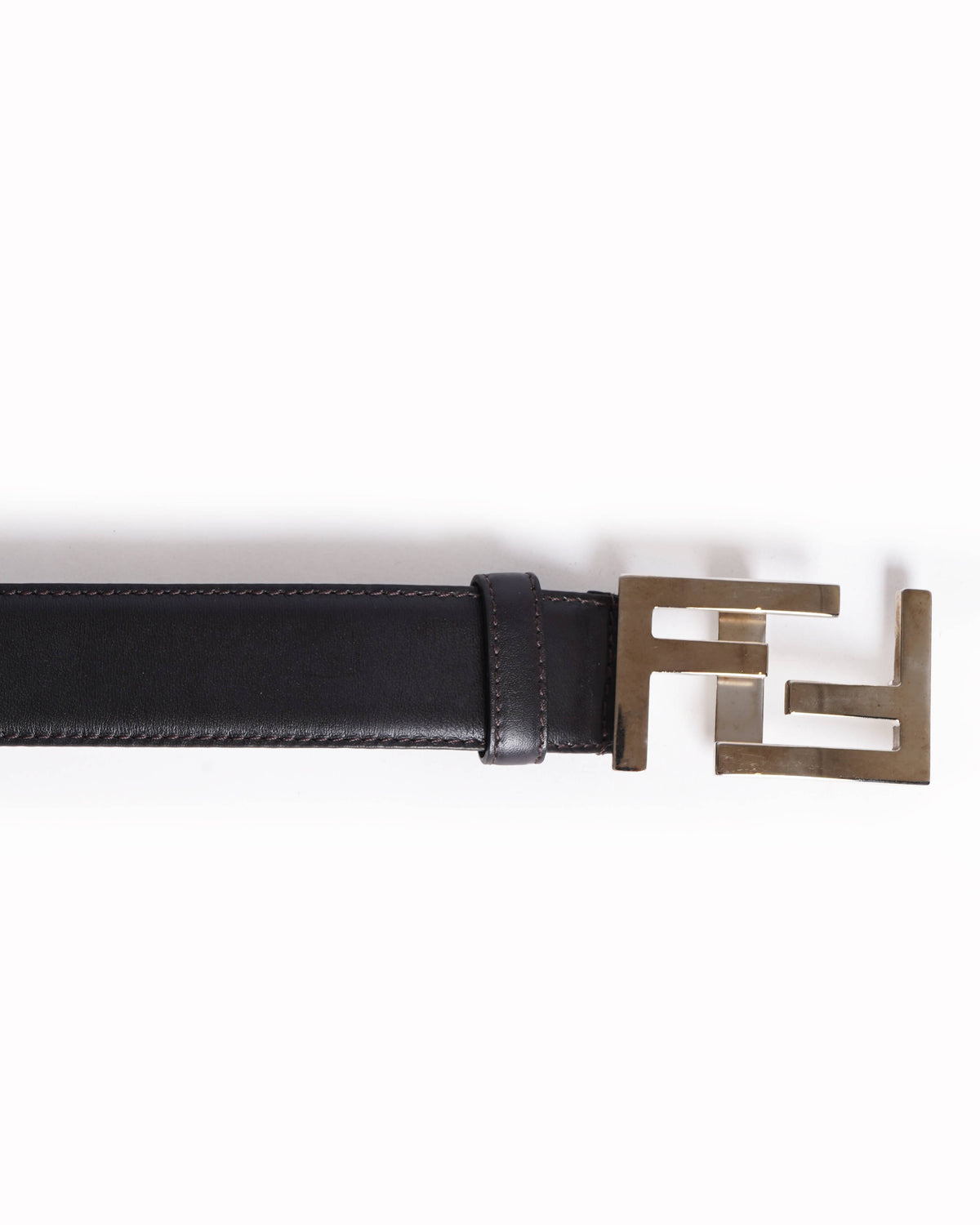 Fendi women's Leather Squared FF Logo Belt Rovelle Bags