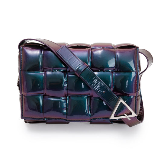 Bottega Veneta 2026 Holographic Glossy Nail Polish Nappa Intrecciato Padded Cassette Bag