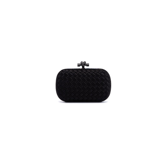 Bottega Veneta Ayers-Trimmed Satin Intrecciato Knot Clutch
