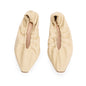 Bottega Veneta Beige Crush Nappa Leather Ballerina Flats, Size 38