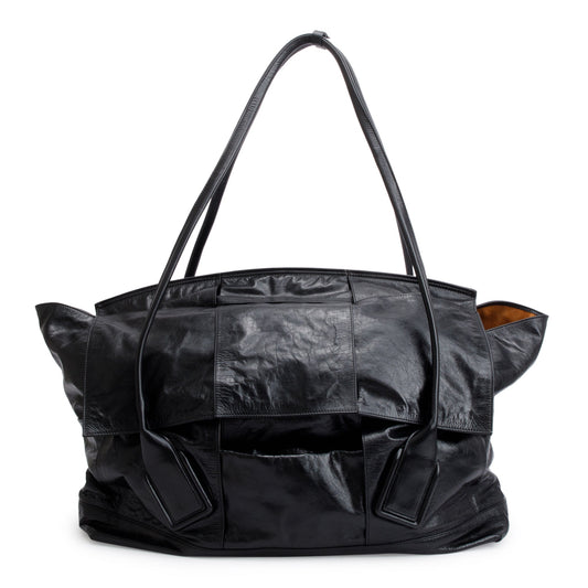 Bottega Veneta Black Maxi Intrecciato Leather Large Arco Slouch Bag