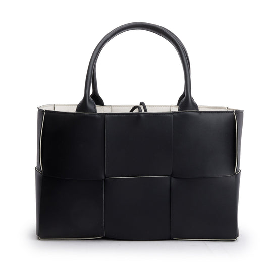 Bottega Veneta Black Maxi Intrecciato Leather Small Arco Tote