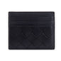 Bottega Veneta Black Nappa Leather Intrecciato Card Holder