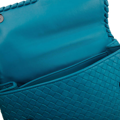 Bottega Veneta Blue Large Intrecciato Olimpia Bag