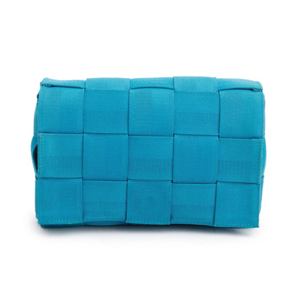 Bottega Veneta Blue Webbing Intrecciato Cassette Bag