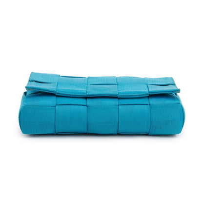 Bottega Veneta Blue Webbing Intrecciato Cassette Bag