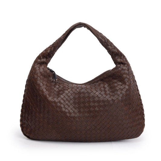 Bottega Veneta Brown Intrecciato Leather Small Hobo Bag