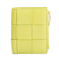 Bottega Veneta Green Intrecciato Calfskin Leather Small Cassette Bi-Fold Zip Wallet