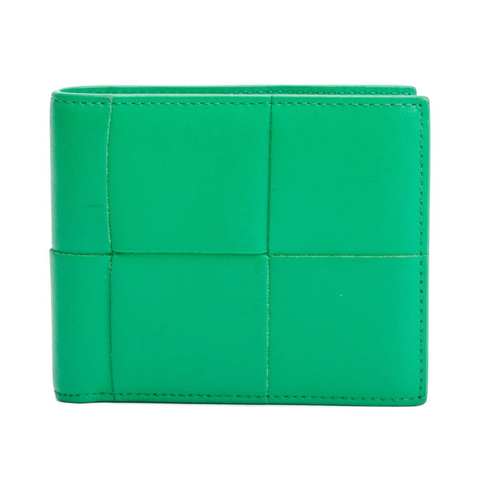 Bottega Veneta Green Intrecciato Leather Cassette Bi-Fold Wallet