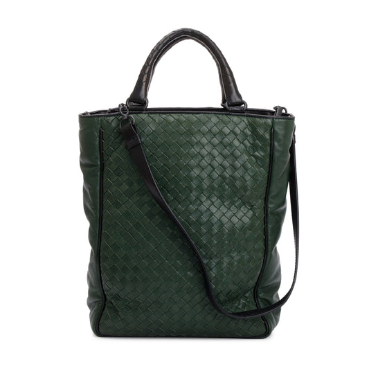Bottega Veneta Green Intrecciato Nappa Small Vertical Tote