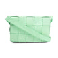 Bottega Veneta Green Leather Intrecciato Classic Cassette Bag