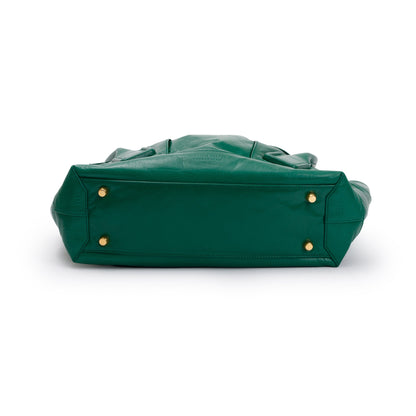 Bottega Veneta Green Maxi Intrecciato Leather Medium Arco Slouch Bag