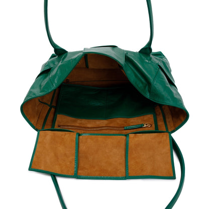 Bottega Veneta Green Maxi Intrecciato Leather Medium Arco Slouch Bag