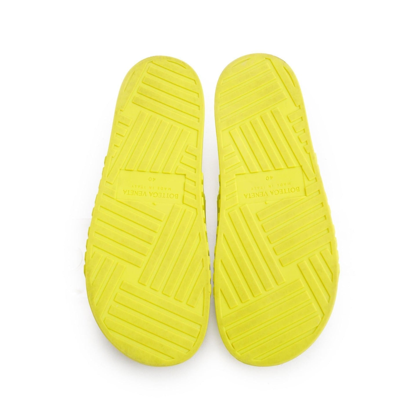 Bottega Veneta Kiwi Rubber Flat Slider Sandals, Size 40