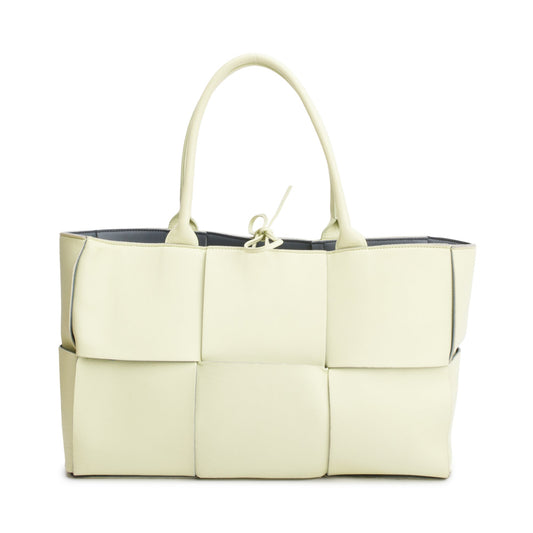 Bottega Veneta Light Green Maxi Intrecciato Leather Medium Arco Tote