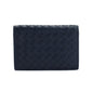 Bottega Veneta Navy Intrecciato Leather Flap Card Case
