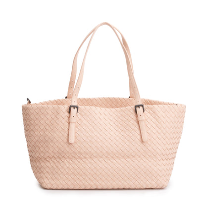 Bottega Veneta Pink Intrecciato Leather Medium Cesta Tote
