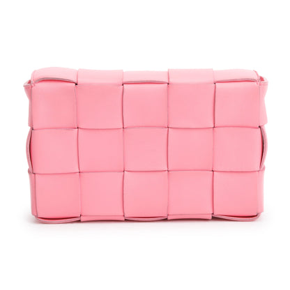 Bottega Veneta Pink Leather Intrecciato Classic Cassette Bag