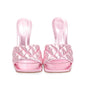 Bottega Veneta Pink Metallic Lambskin Leather Padded Sandals, Size 38