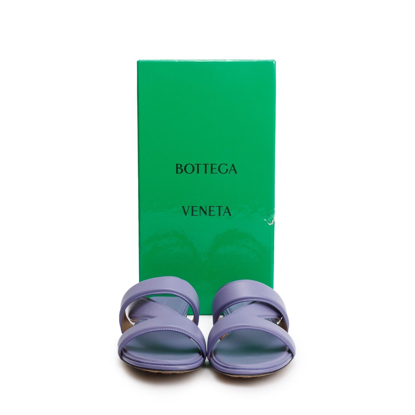 Bottega Veneta Purple Lambskin Leather The Band Flat Sandals, Size 40