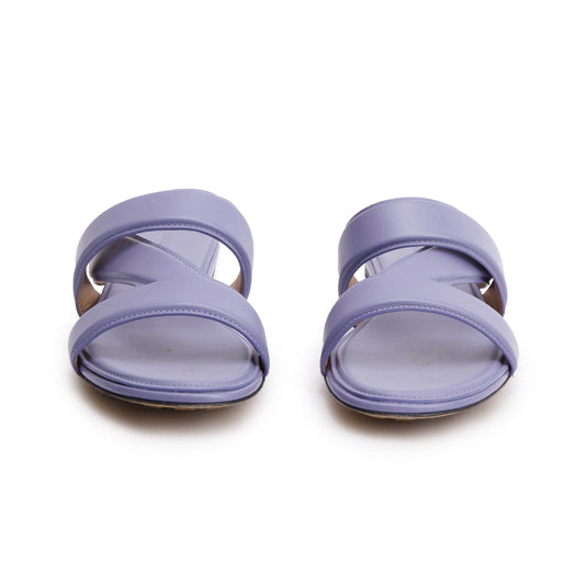 Bottega Veneta Purple Lambskin Leather The Band Flat Sandals, Size 40