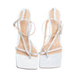 Bottega Veneta Silver Iridescent Nappa Stretch Strap Sandals, Size 37.5