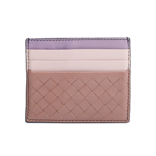 Bottega Veneta Tricolor Intrecciato Nappa Leather Intrecciato Card Holder