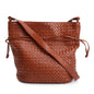Bottega Veneta Vintage Brown Intrecciato Leather Drawstring Shoulder Bag