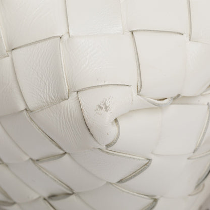 Bottega Veneta White Intrecciato Leather Loop Camera Bag
