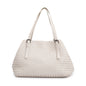 Bottega Veneta White Intrecciato Leather Medium Cesta Tote