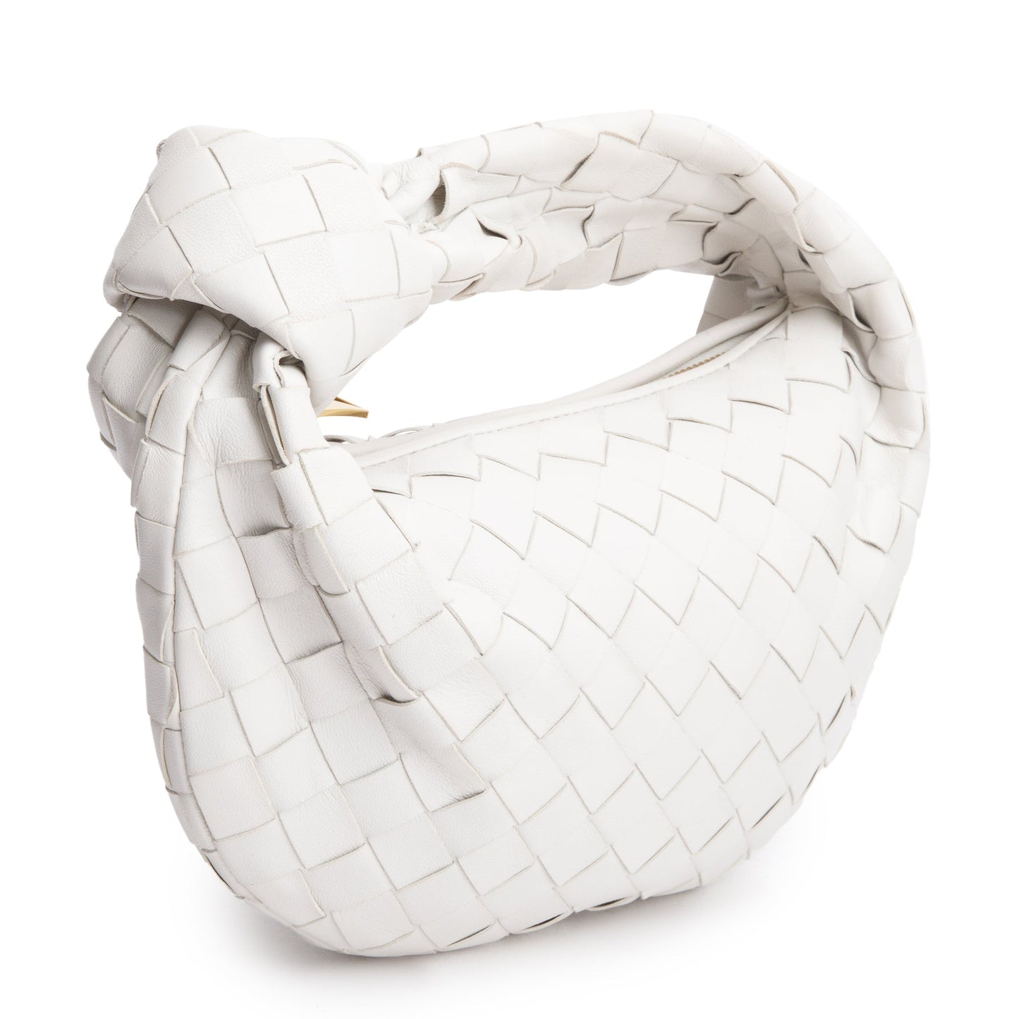 Bottega Veneta White Intrecciato Leather Mini Jodie Bag