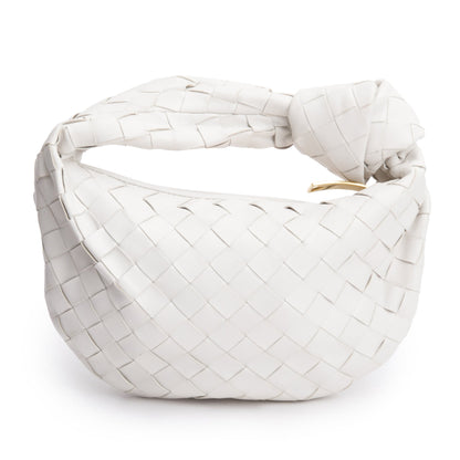Bottega Veneta White Intrecciato Leather Mini Jodie Bag