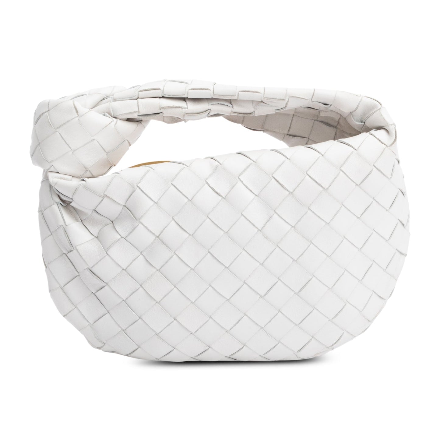 Bottega Veneta White Intrecciato Leather Mini Jodie Bag